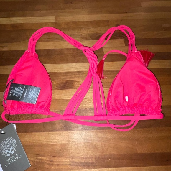 Vince Camuto Crochet Lace Tie Front Triangle Bra and bottom set - Picture 4 of 9